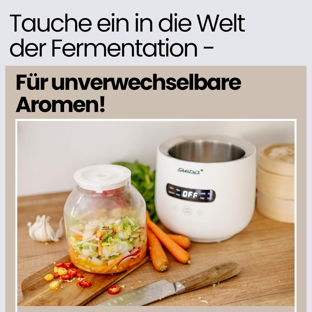 Steba Joghurt-Maker, 1 Joghurtglas mit 2 l Volumen, 1 Joghurtglas mit 1,3 l Volumen, 5 Automatikprog