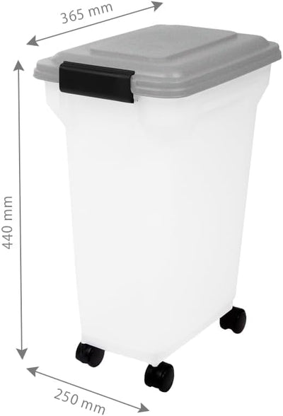 Iris Ohyama, Hundefutter Aufbewahrung, Futtertonne hund, 20L/7.5kg, luftdicht, BPA-frei, 4 Räder & S