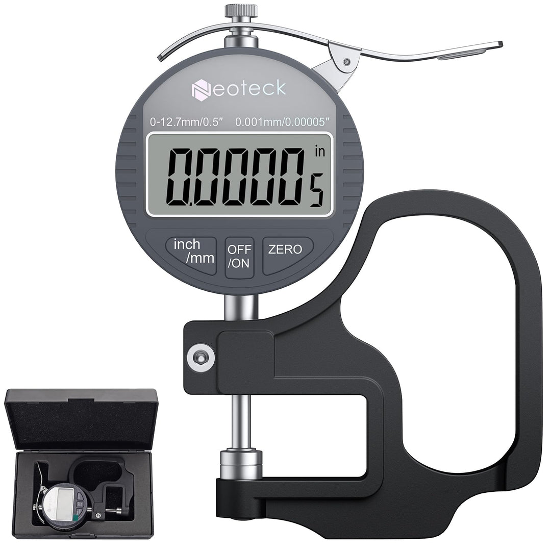 Neoteck Tragbarer digitaler Dickenmessstreifen 0-12,7 mm Messbereich 0,001/0,00005 '' elektronischer
