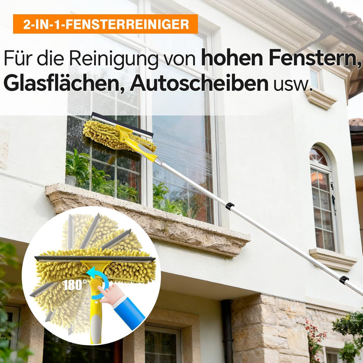 ARTIPOLY 6 m Staubwedel mit Teleskopstiel Set, 5-in-1 Staubwedel für hohe Reichweite mit Chenille Fe