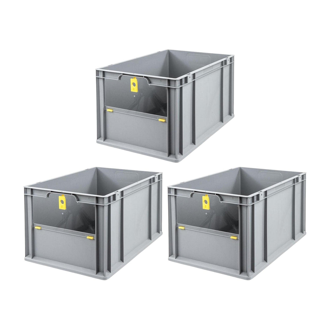 SuperSparSet 3x Eurobox NextGen Insight Cover | HxBxT 32x40x60 | 65 Liter | Hoch/Gelb | Eurobehälter