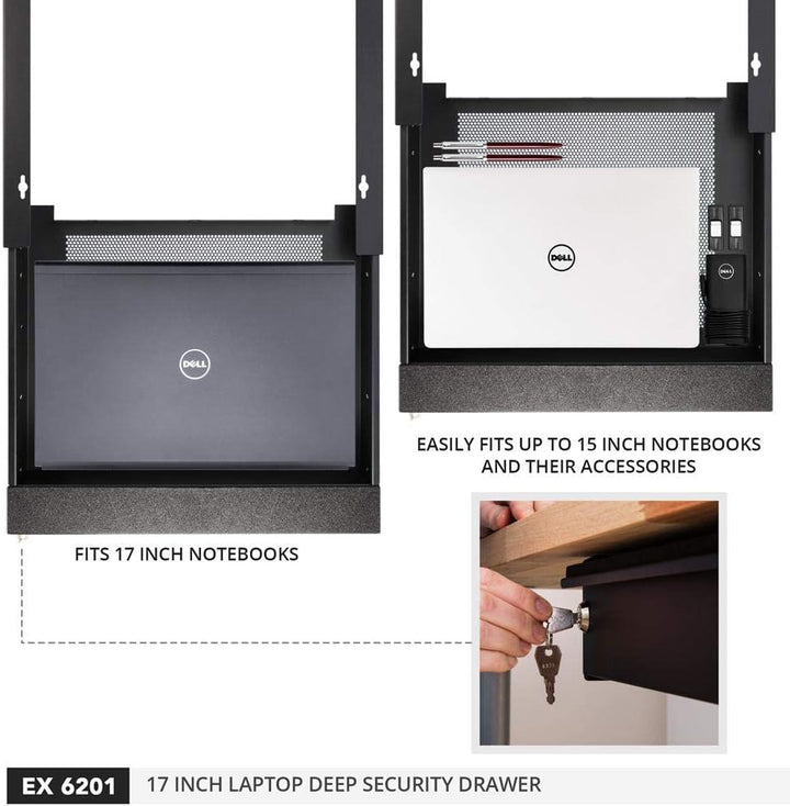 PENN ELCOM Un眉bertroffen-optimiert - EX-6201B - Notebook Security Schublade, 43,18 cm Black - [Pack