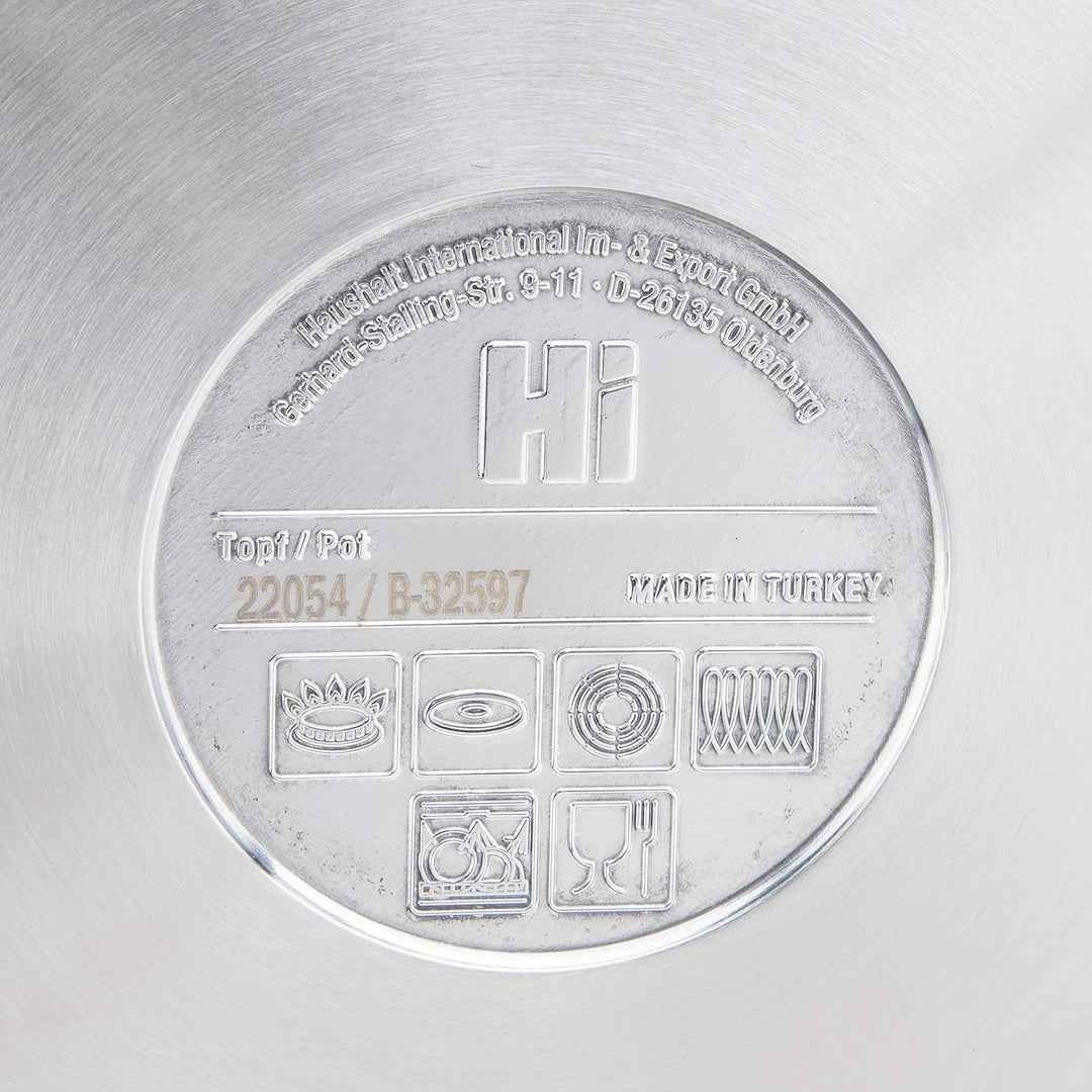 Haushalt International Universaltopf mit Glasdeckel (10l & 26cm Durchmesser) - 10 Liter Edelstahl To