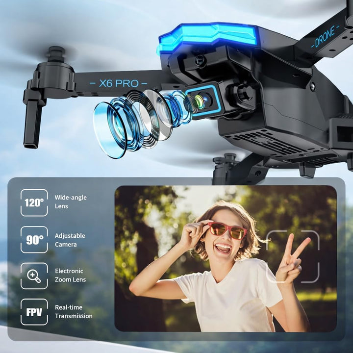 Drohne mit Kamera 1080P für Kinder Anfänger, Bürstenlosem Motor RC Quadcopter, Start mit einem Knopf