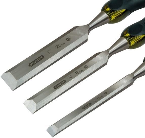 Stanley FatMax Stechbeitel-Set (12,18,25 mm Klingenbreite, Thru-Thang-Klinge, Stahl-Schlagkappe, DIN