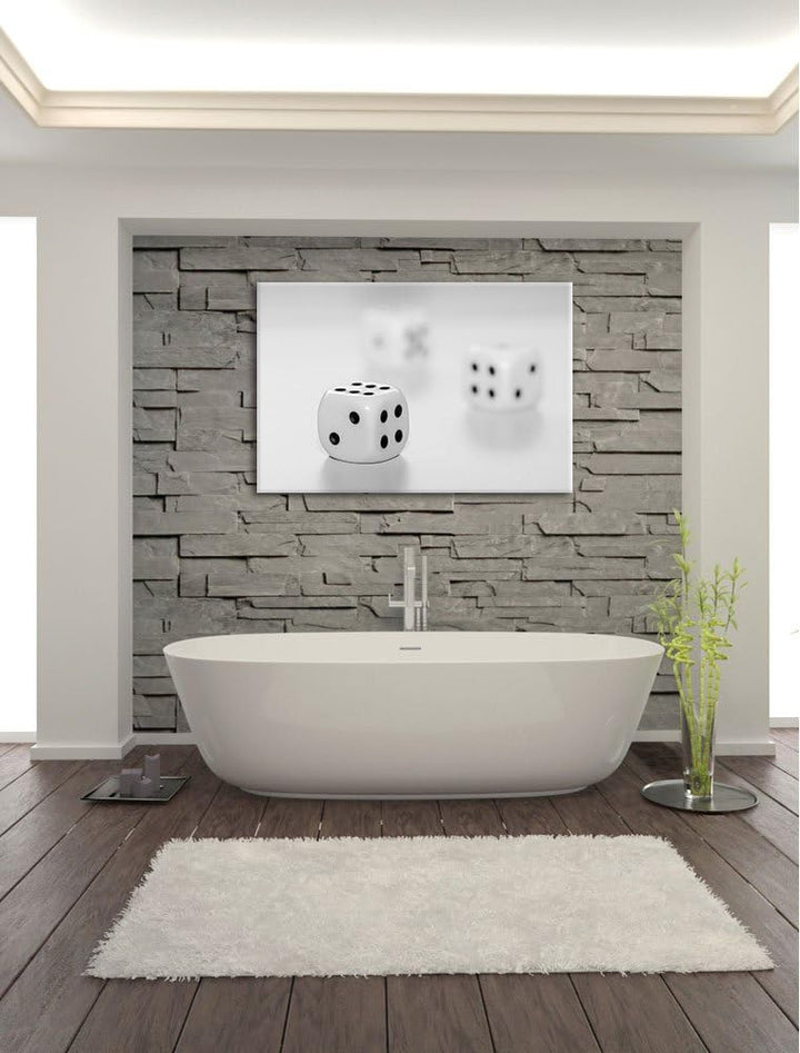 Pixxprint Klassische Würfel auf Leinwand, XXL riesige Bilder fertig gerahmt mit Keilrahmen, Kunstdru