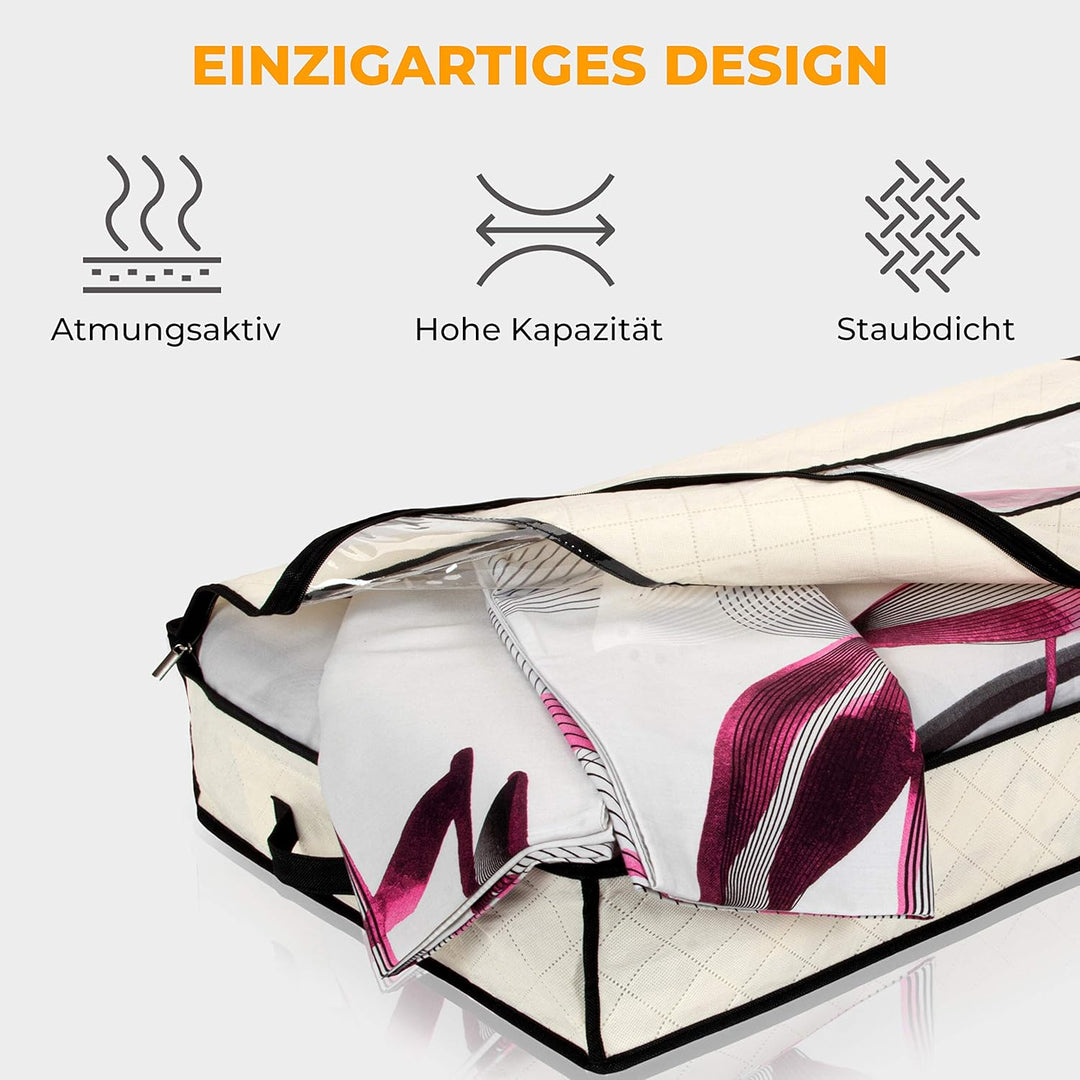 2er Set Unterbettkommode - 100x50x15cm Unterbett Aufbewahrungstaschen - wasserdichte Aufbewahrungsbo