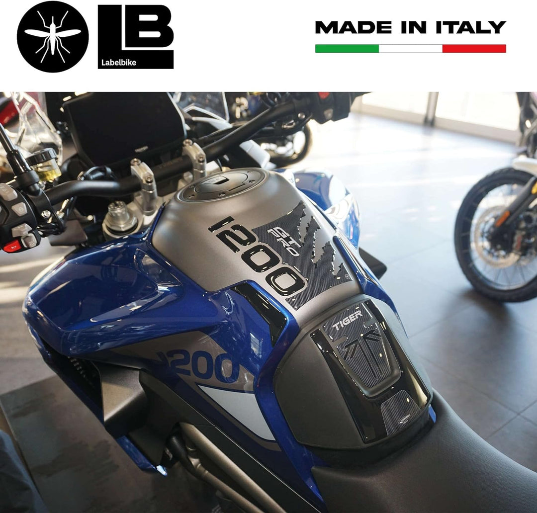 labelbike - 3D Aufkleber Kit 2 Motorrad Tankkissen Motorrad Tankschutz kompatibel mit Triumph Tiger