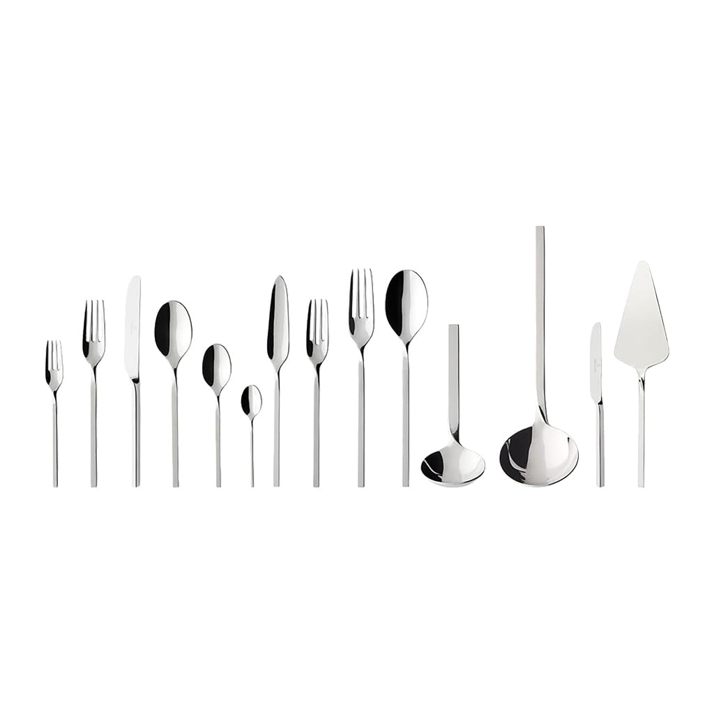 Villeroy und Boch NewWave Tafelbesteck für bis zu 12 Personen, 113-teilig, Edelstahl Tafelbesteck |