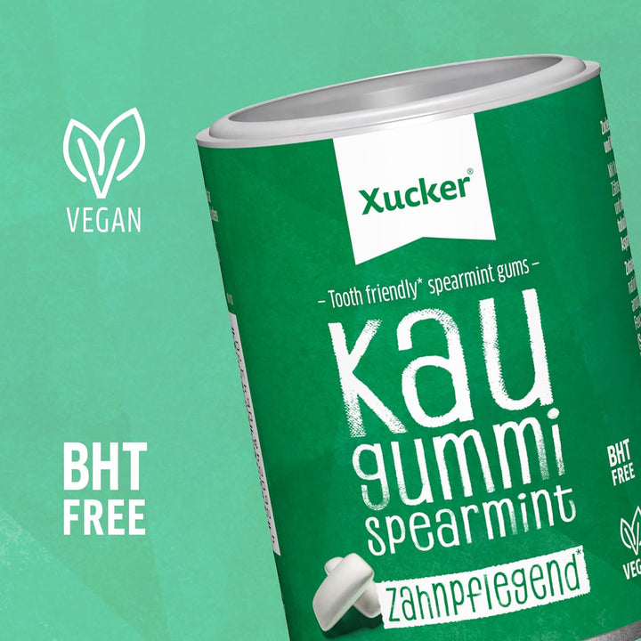 Xucker Zuckerfreie Zahnpflege Kaugummis Spearmint - Xylit Kaugummi zuckerfrei mit Spearmint Geschmac