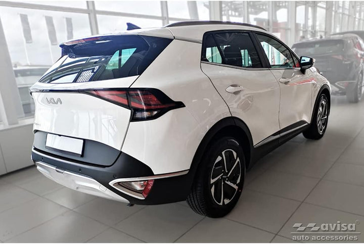 Avisa Schwarz Edelstahl Heckstossstangenschutz kompatibel mit Kia Sportage V 2021- 'Ribs'