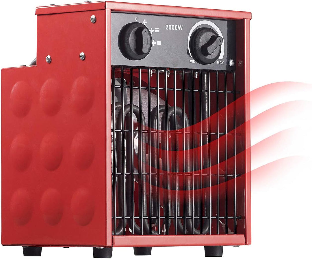 AGT Bau Heizlüfter: Profi-Industrie-Elektro-Heizlüfter mit 2.000 Watt und 2 Heizstufen (Heizlüfter 2