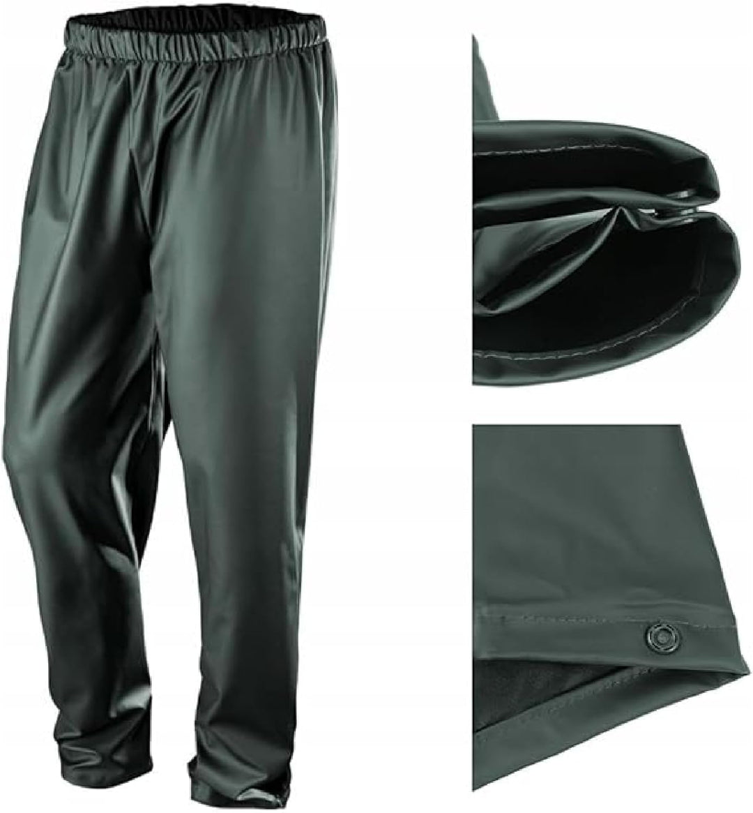NEO TOOLS Herren Regenset, Regenmantel mit Kapuze und Regenhose, Gr. M-XXXL, verklebte Nähte, Reissv