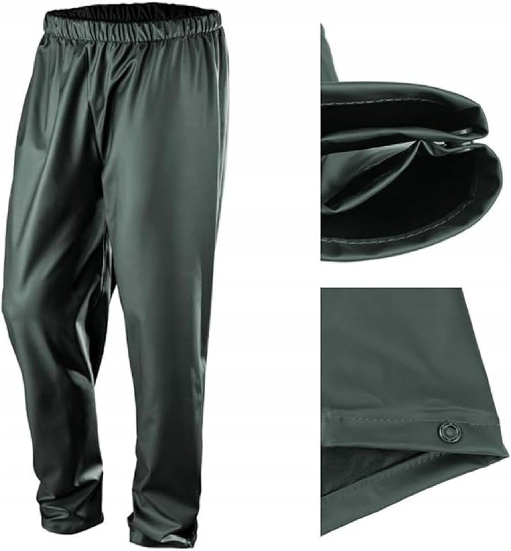 NEO TOOLS Herren Regenset, Regenmantel mit Kapuze und Regenhose, Gr. M-XXXL, verklebte Nähte, Reissv