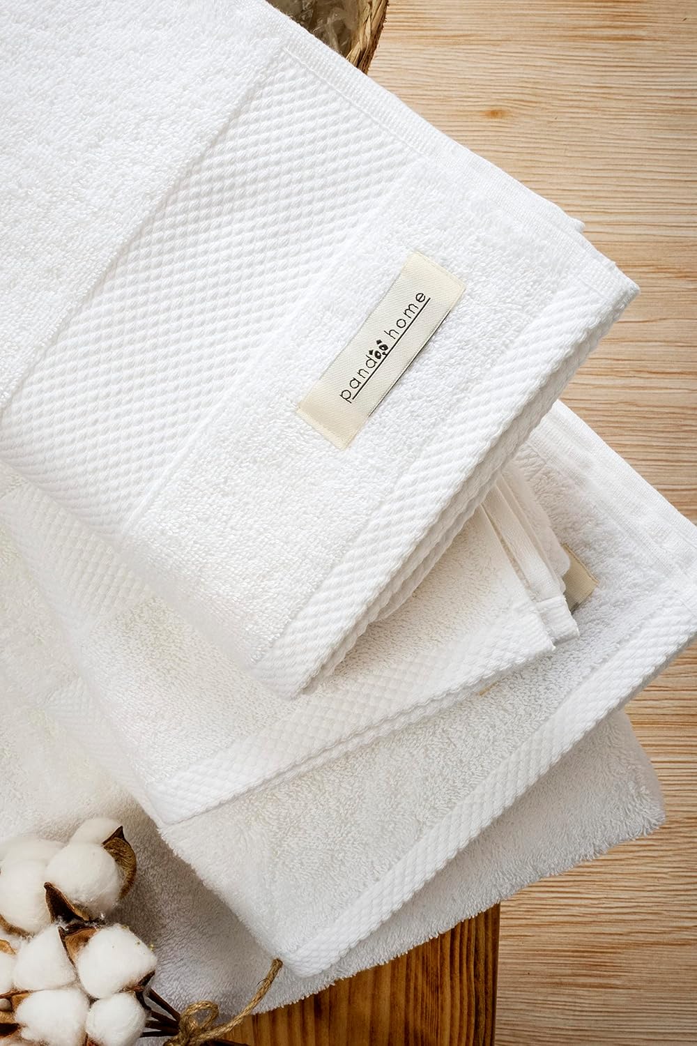 PandaHome Handtuch Set aus Baumwolle - 2 Badetucher, 2 Handtücher - 100% Baumwolle Towel, Schnelltro