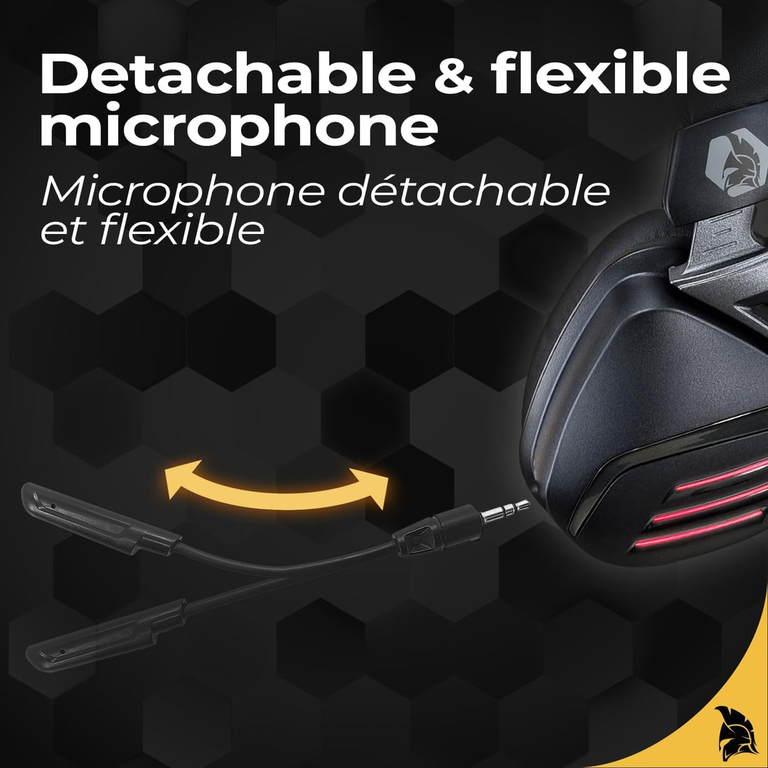 EMPIRE GAMING - EH20 Gaming-Headset kabellos, Wireless, WiFi 2,4 GHz, kabelgebunden, mit abnehmbarem