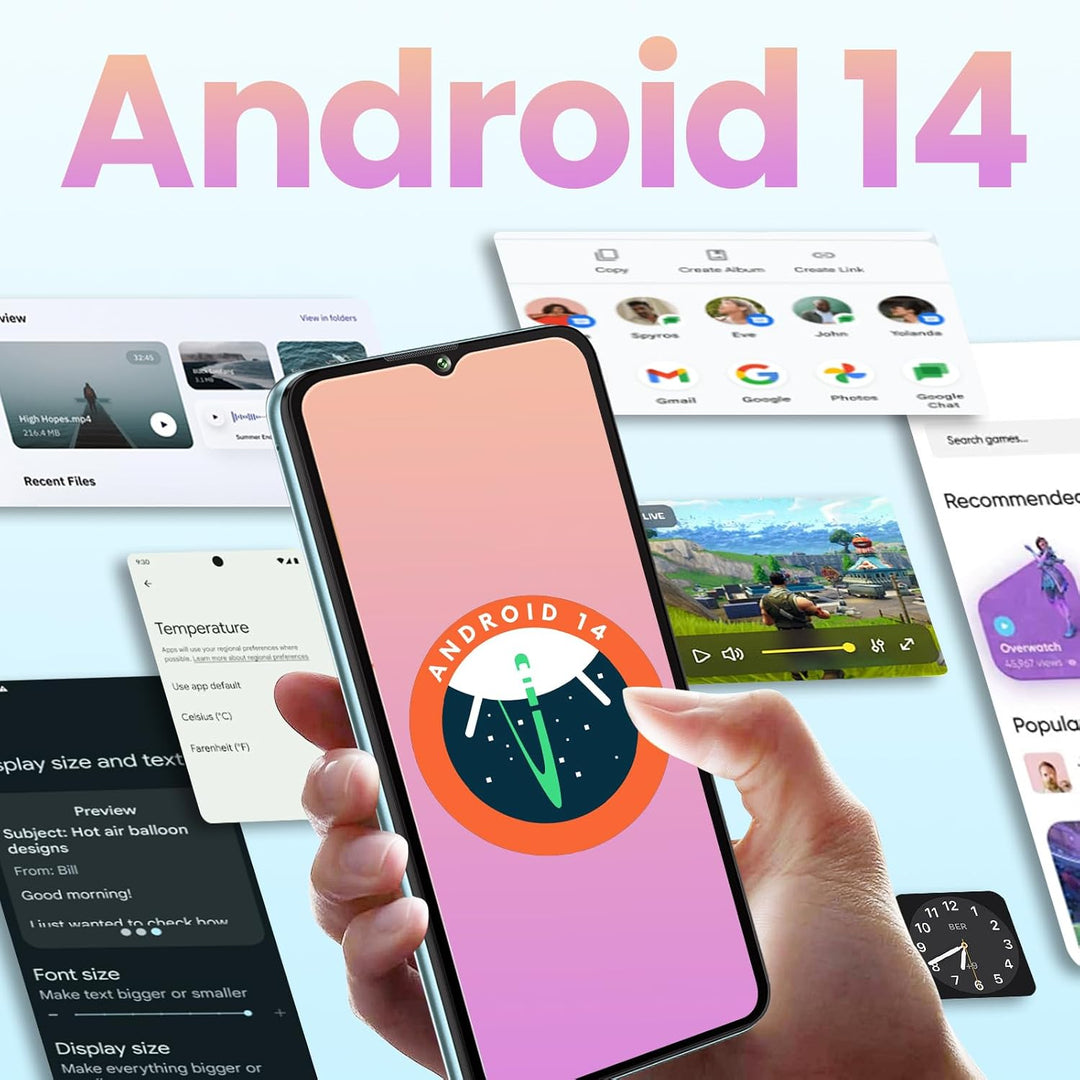 CUBOT A10 Smartphone Android 14-12(4+8) GB+128GB/1TB Günstig Handy Ohne Vertrag, 6.56 Zoll HD+/90Hz