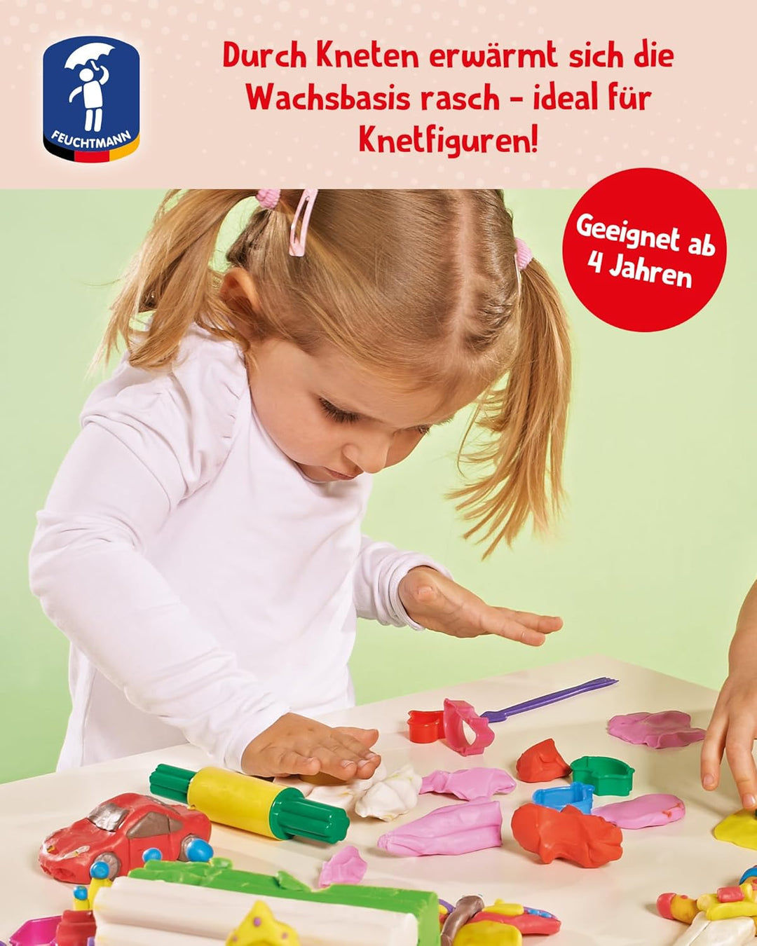 Feuchtmann SCHUL-KNET | EDU Bucket Knetset 14 x 140g Kinderknete in Stangen | vegane glutenfreie Spi