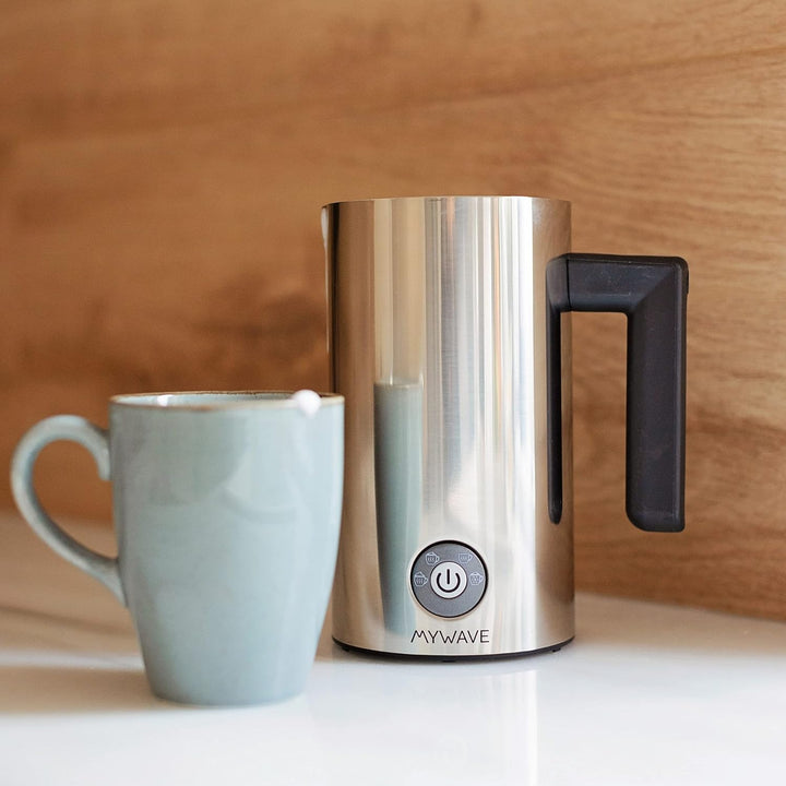 MYWAVE 8436587301094 Milchaufschäumer Sorgt für Perfekten Schaum, Stainless Steel