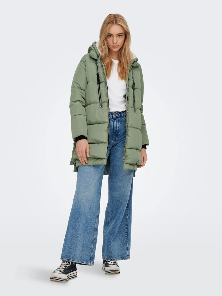ONLY Damen Onlnora Long Puffer Coat Cc Otw Jacke M Sea Spray, M Sea Spray