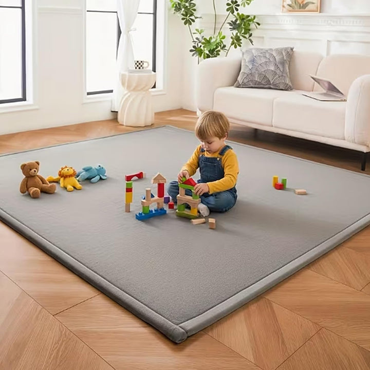 Baby Spielmatte 150x200cm Memory Foam Krabbelmatte Kinderteppich Grau | Weiche Baby Spielmatte aus K