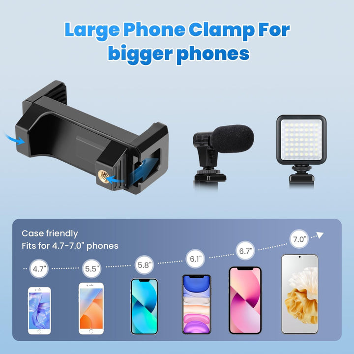 JOILCAN Stativ Kamera 81"/206cm, Upgrade Schwanenhals Handy Stativ mit Fernauslöser & Handyhalterung