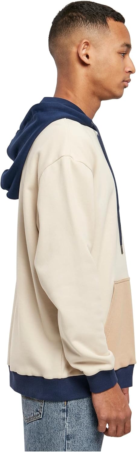 Urban Classics Oversized Color Block Hoody, Herren Kapuzenpulli aus Terry-Stoff mit Kängaru-Tasche,