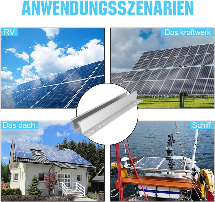Solarmodul Halterung Kit,Flachdach PV Halterungen Kit, Alu Photovoltaik Montageschiene 300MM, für 35
