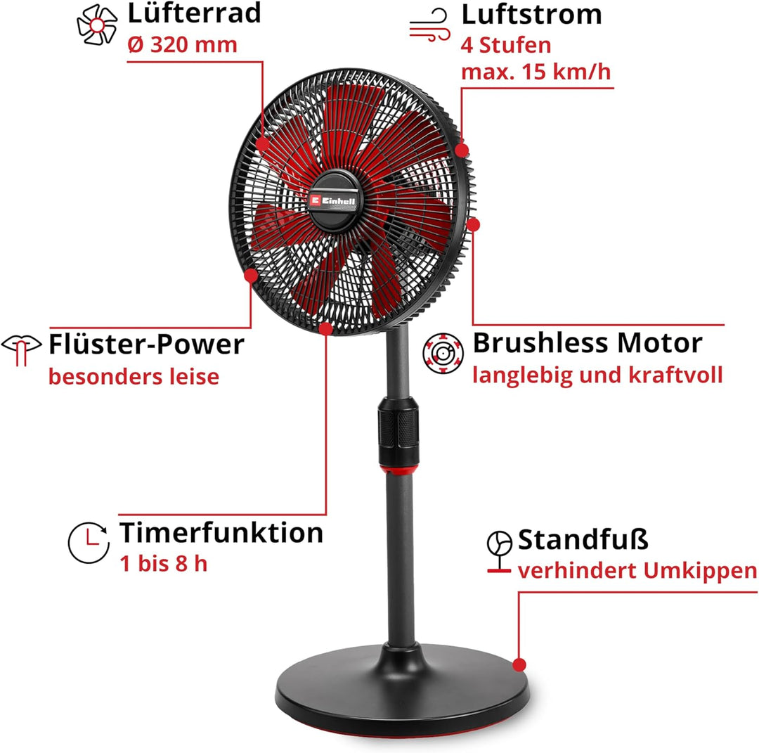 Einhell Akku-Ventilator GE-CF 18/320 P Li-Solo Power X-Change (18 V, Stand-Ventilator, 4 Geschwindig