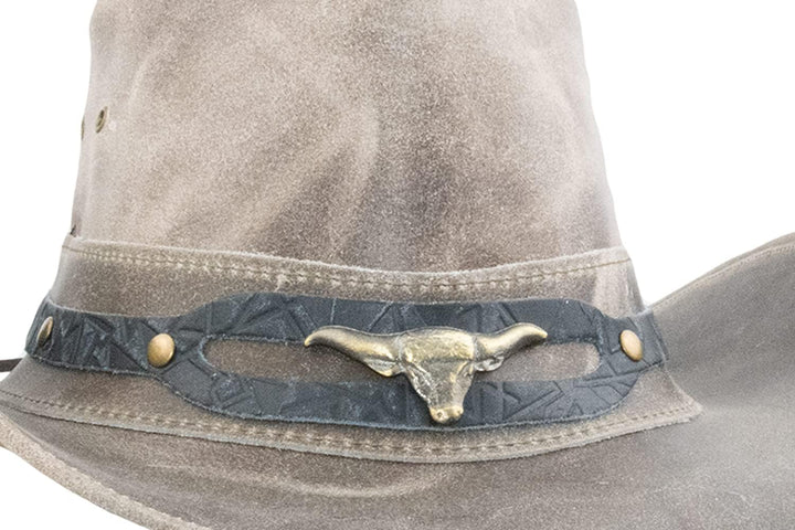 Black Jungle Ontario Outdoor Western Lederhut Australien Cowboy Lederhüte Reiterhut Unisex S Charcoa