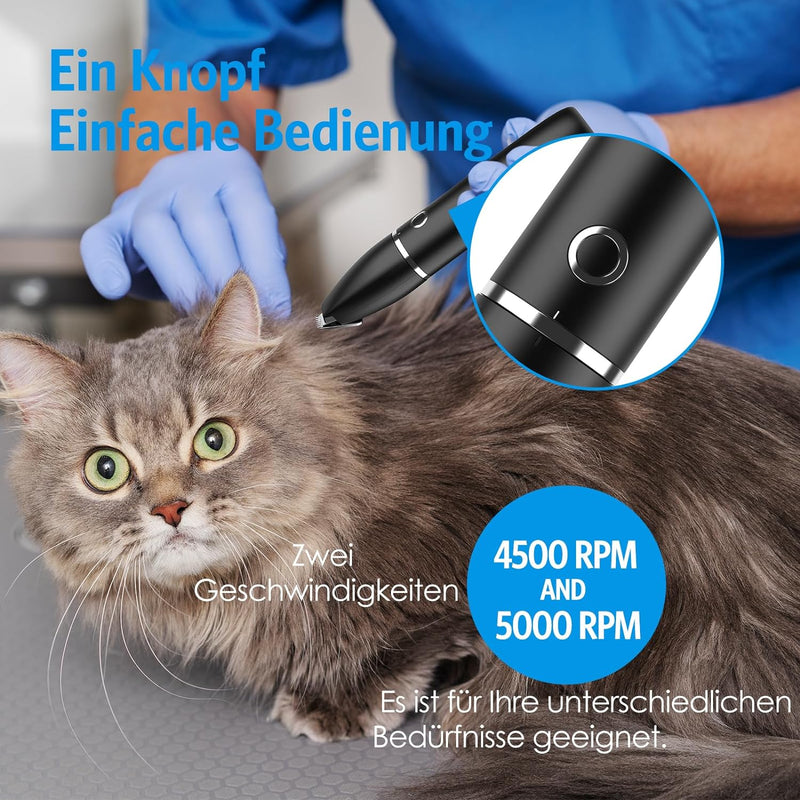 Brifit 2 in 1 Leise Hundeschermaschine, Schermaschine Hund Katze mit 2 Messerkopf, IPX7 Pfotentrimme