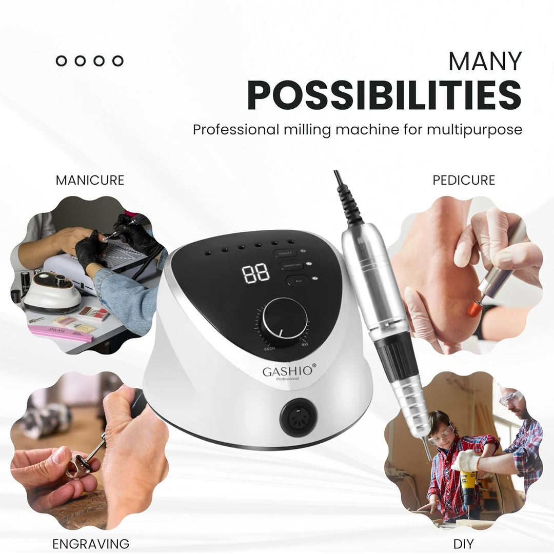 Nagelfräser für Gelnägel | Nail Drill 65W | Elektrische Nagelfeile | Maniküre Pediküre Set Elektrisc