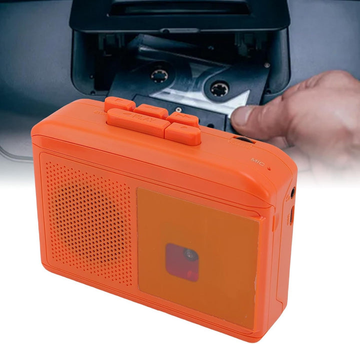 Tonysa Tragbarer Kassettenspieler mit Lautsprecher, Personal Retro Tape Player mit USB C -Kabelstrom