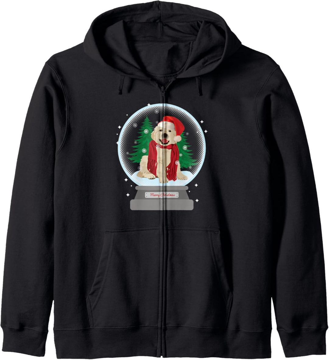 Weihnachtshund Schneekugel verschneiter Winter Netter Kapuzenjacke