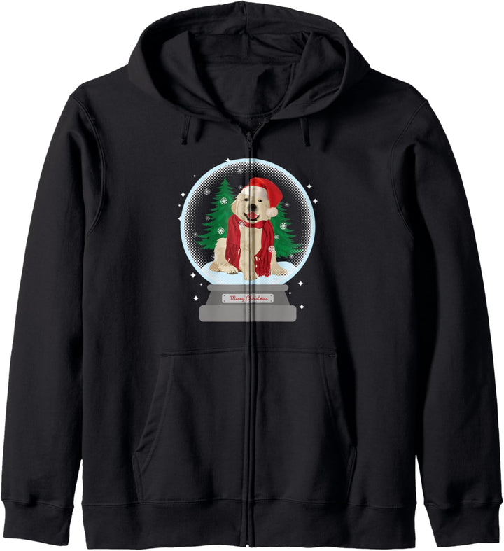 Weihnachtshund Schneekugel verschneiter Winter Netter Kapuzenjacke