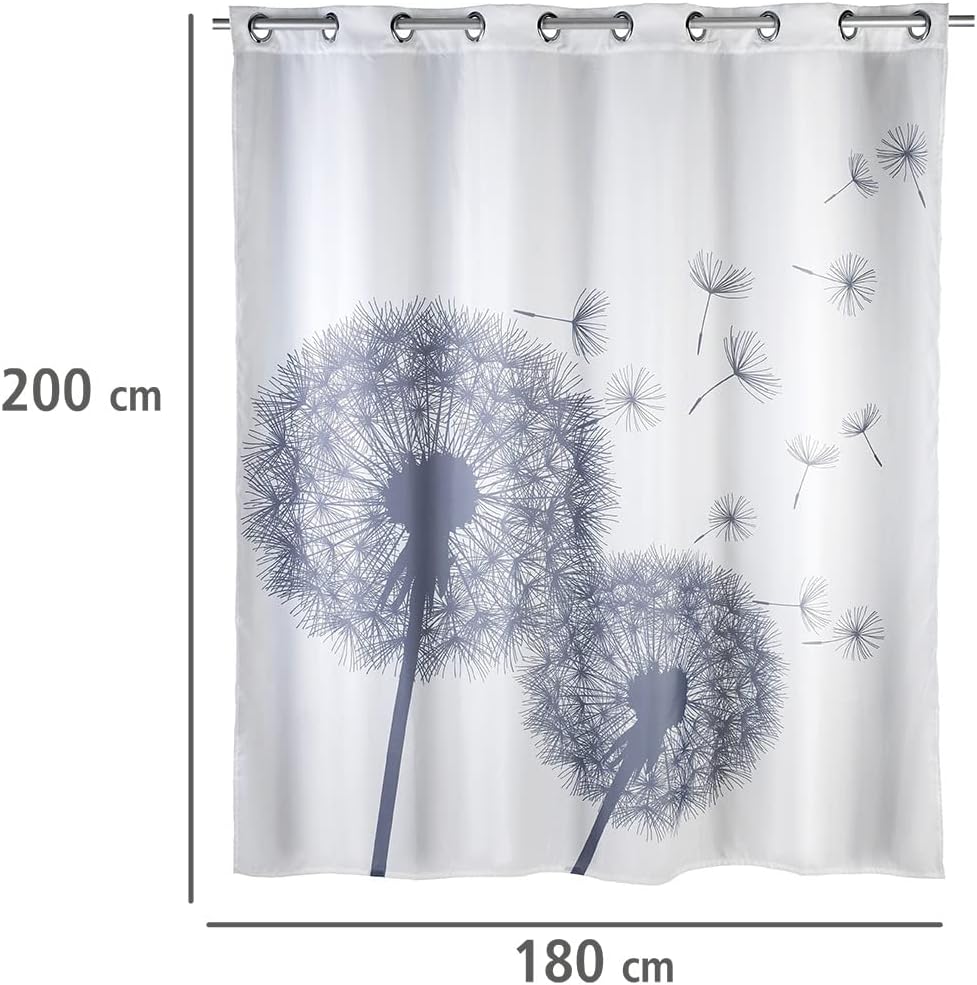 WENKO Anti-Schimmel Duschvorhang Astera Flex, Textil-Vorhang mit Antischimmel Effekt, grosse integri