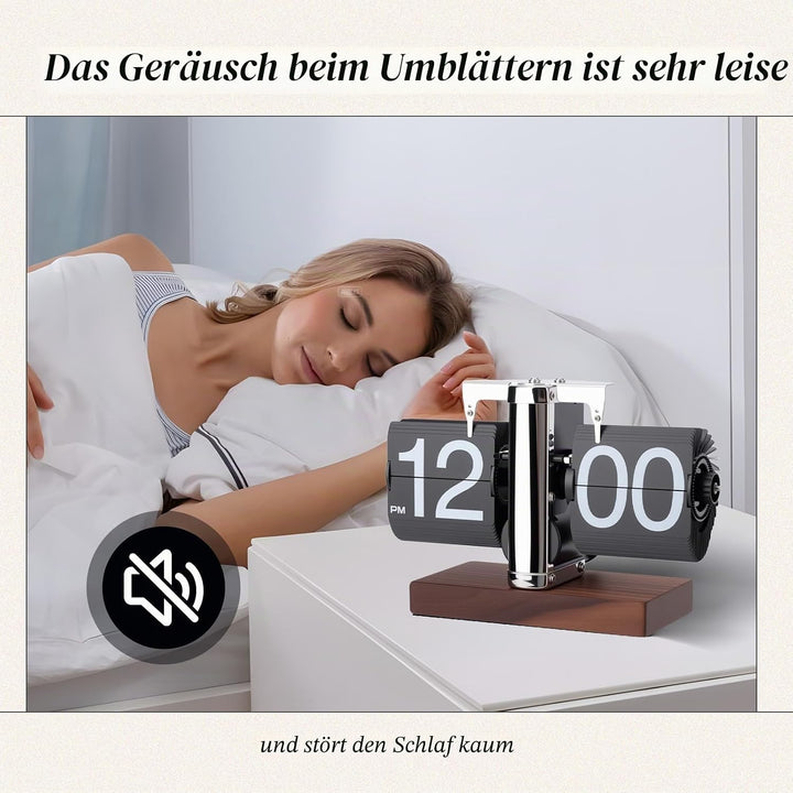 Gugxiom Flip-Tischuhr, Retro-Digitaluhr mit Umklappbarem Zifferblatt, Automatische, Batteriebetriebe