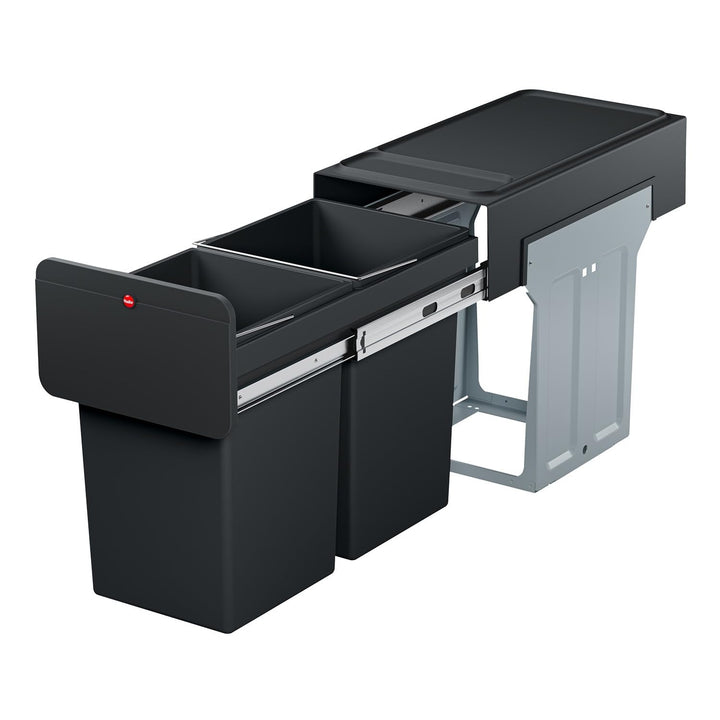 Hailo EcoLine Design L Einbau-Mülltrennungs-System | 2 x 14L | 28L | Duo Mülltrenner mit Vollauszug