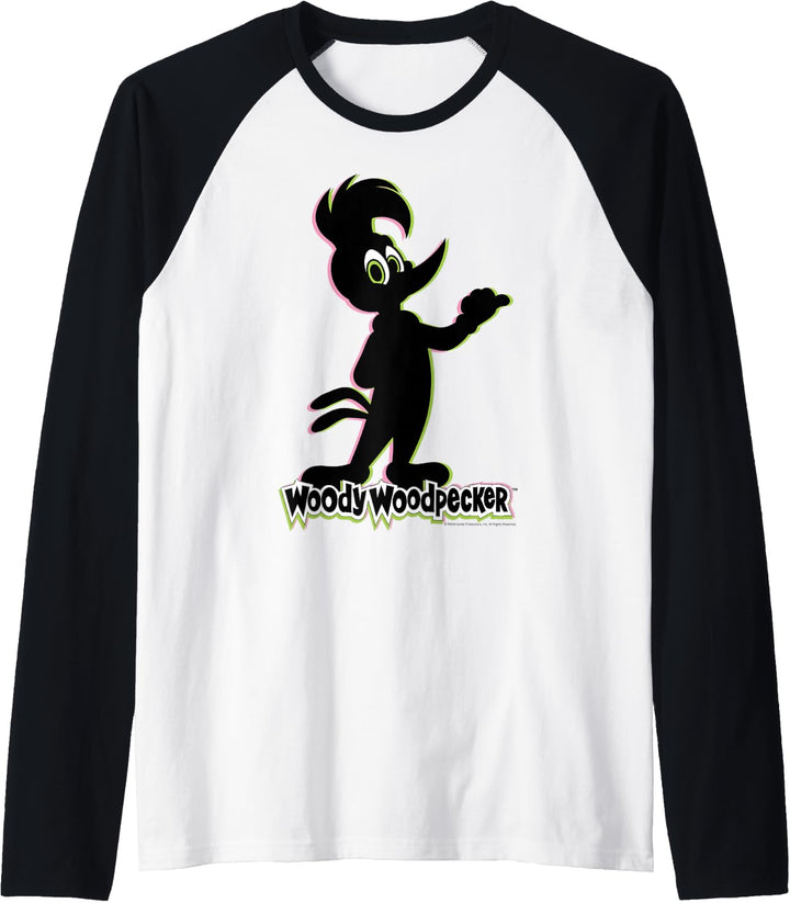 Woody Woodpecker Silhouette Logo Raglan