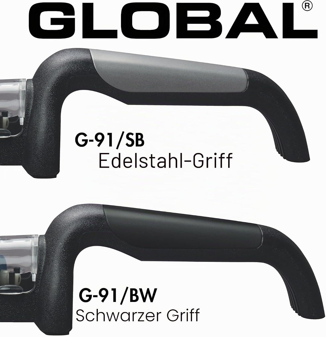 Global G-91/BW Minosharp Messerschärfer, Keramik, 2-stufig, 2,1, Edelstahl, Edelstahl