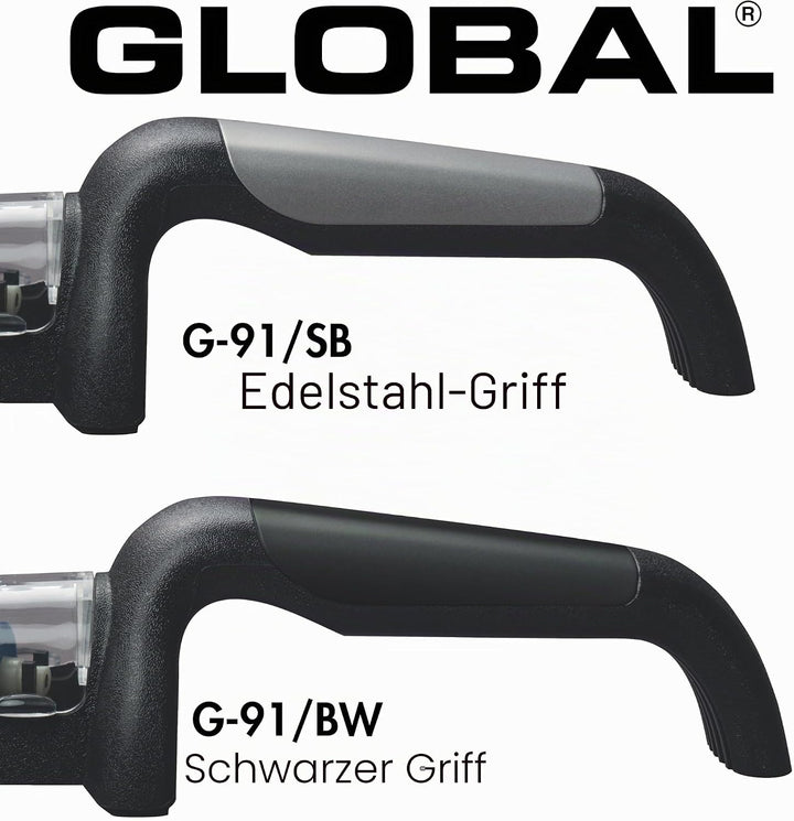 Global G-91/BW Minosharp Messerschärfer, Keramik, 2-stufig, 2,1, Edelstahl, Edelstahl