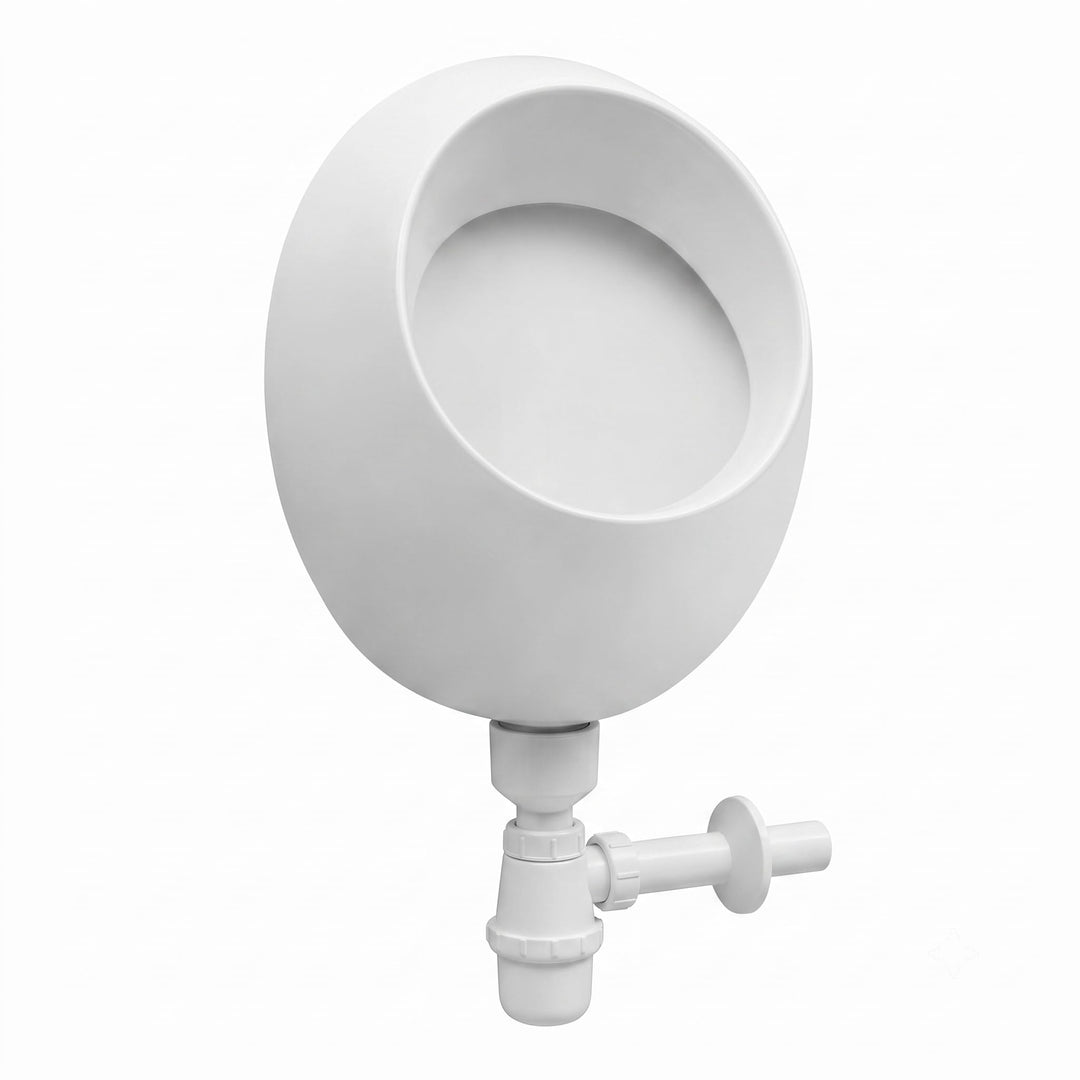 VBChome- Set: Urinal Zulauf Oben Weiss Modern Hochwertig Keramik Pinkelbecken senkrecht Pissoir Pico