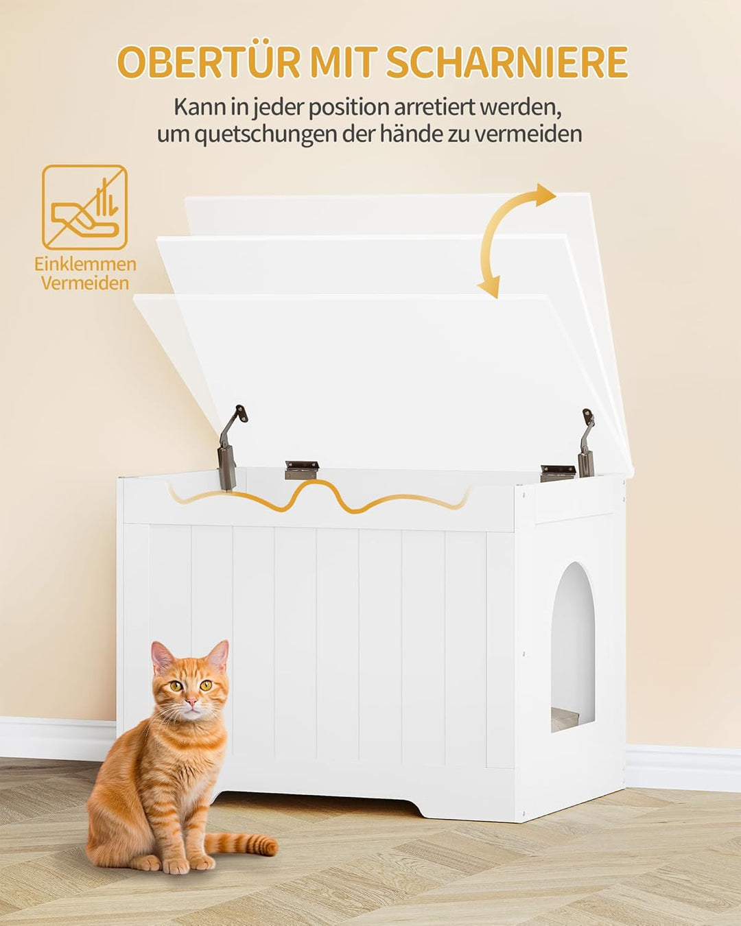 Hzuaneri Katzenschrank, Katzenklo Schrank, Oben zu öffnendes Verstecktes Katzentoiletten Schrank Möb