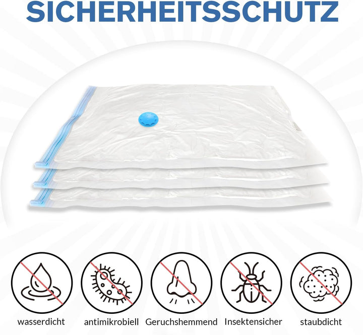 10 STK Vakuumbeutel für Kleidung – Wiederverwendbare Kleidungs Aufbewahrungsbeutel Vakuumbeutel, mit