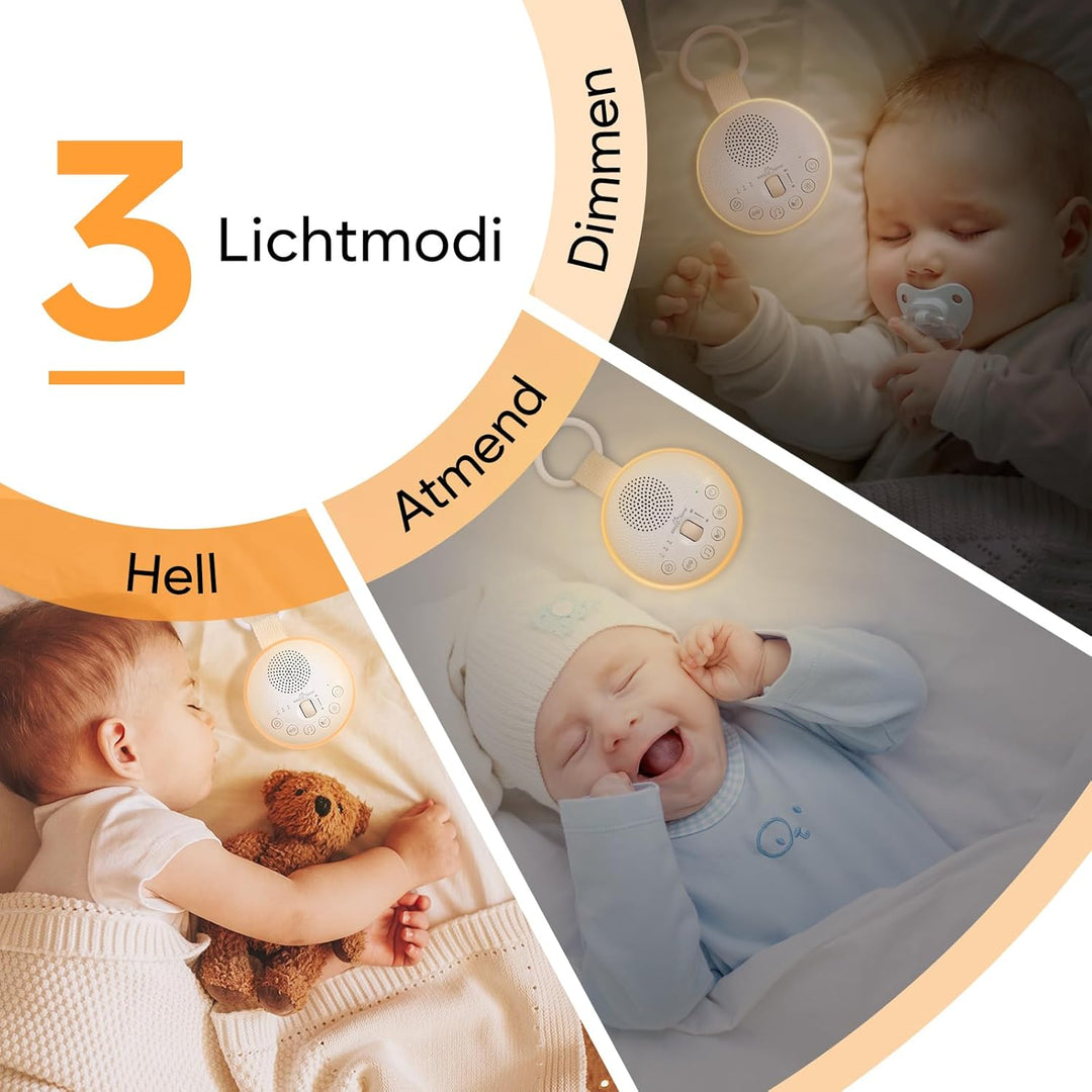 Easy@Home White Noise Maschine Baby - Tragbare Einschlafhilfe mit 34 beruhigenden Klängen Weisses Ra