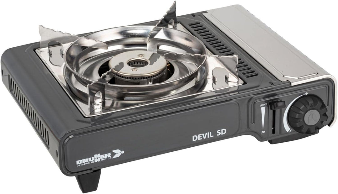 BRUNNER: Gas-Kochplatte Einflammig Outdoor - Mit Piezozündung 2,2 kW - Gasherd Mit Zündsicherung - D