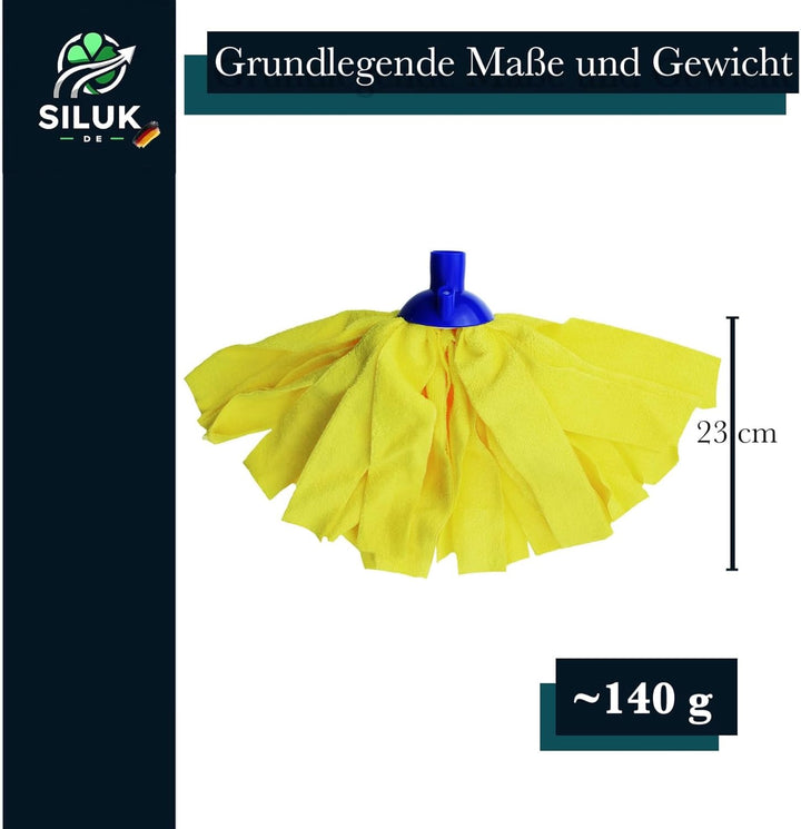 6 x Ersatzkopf für Leifheit Classic Mopp für Alle Flecken Entfernen Boden (Microfaser), Microfaser