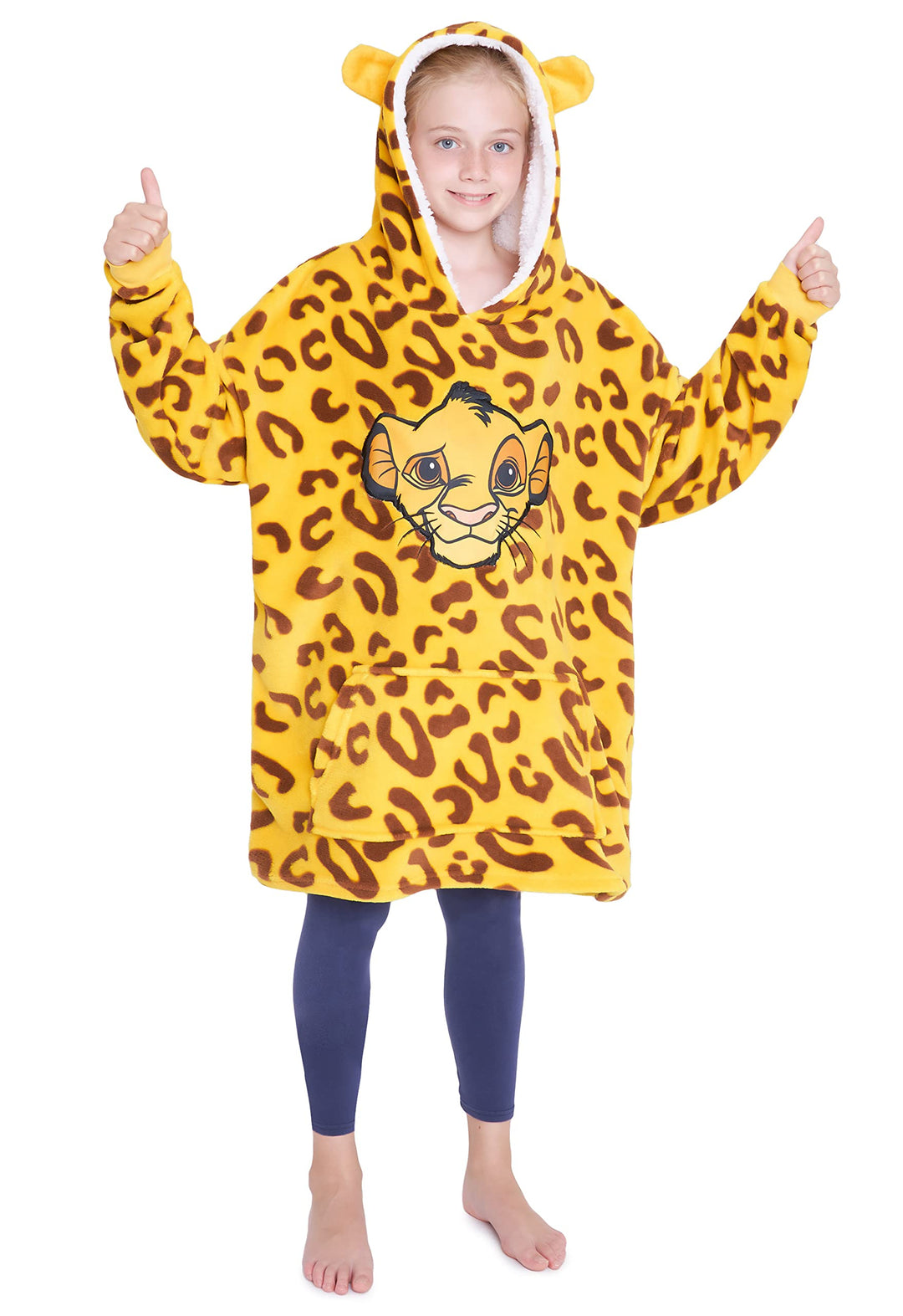 Disney Stitch Kapuzenpullover Mädchen, Übergrosse Hoodie Decke Kinder mit Sherpa-Kapuze und Kängurut