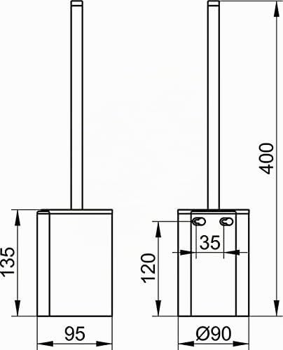 Keuco 14972170200 Plan Bürstengarnitur Aluminium silber eloxiert