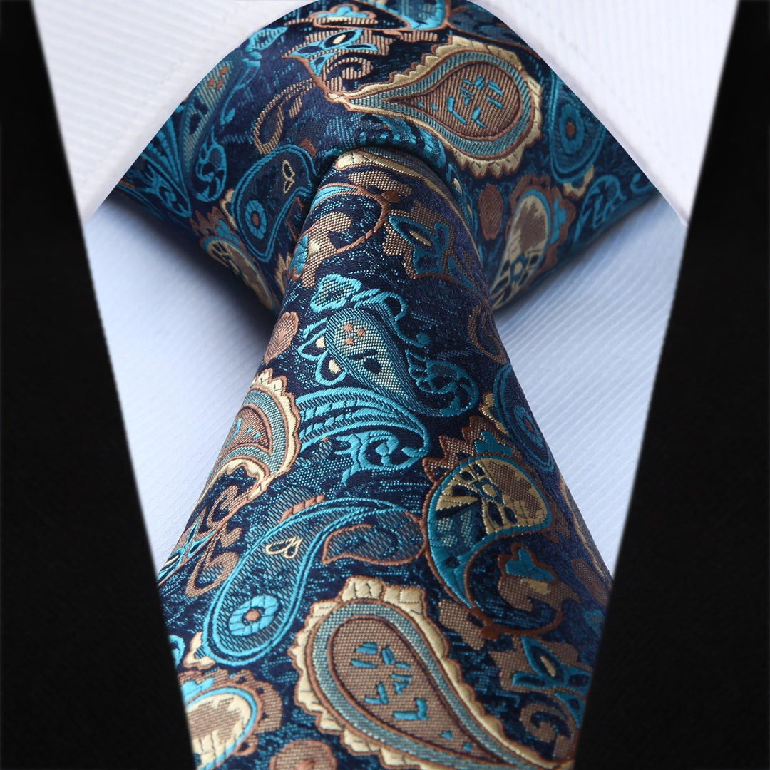 HISDERN Herren FLoral Hochzeit Weste Krawatte Einstecktuch Taschentuch Jacquard Weste Anzug Set XXL